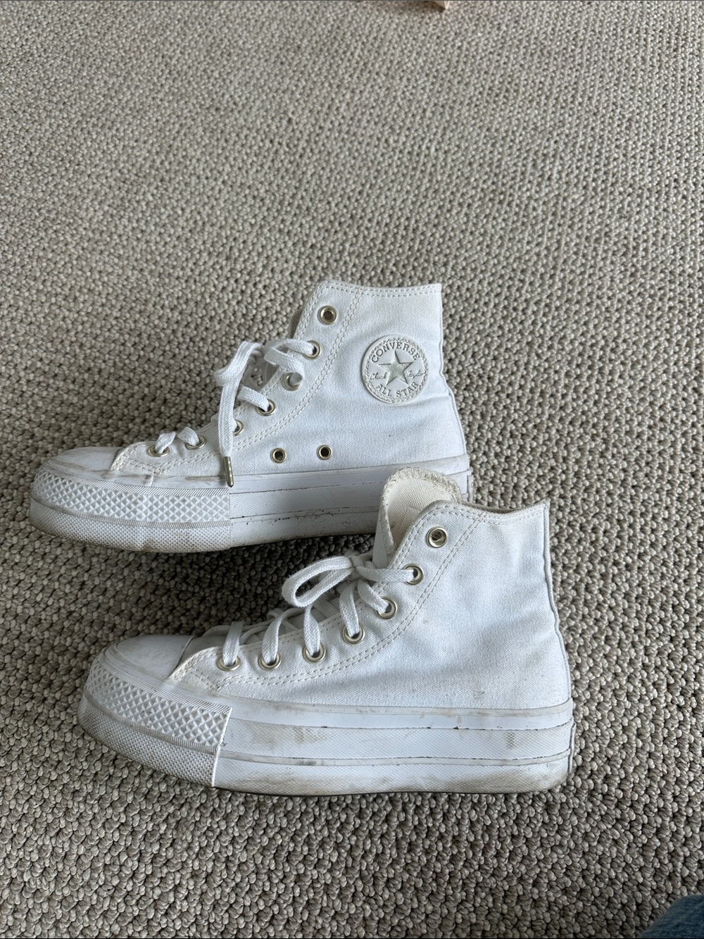 Converse White High Top Canvas Sneakers